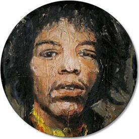 Jimi Hendrix: Porträt auf Vinyl-Schallplatte